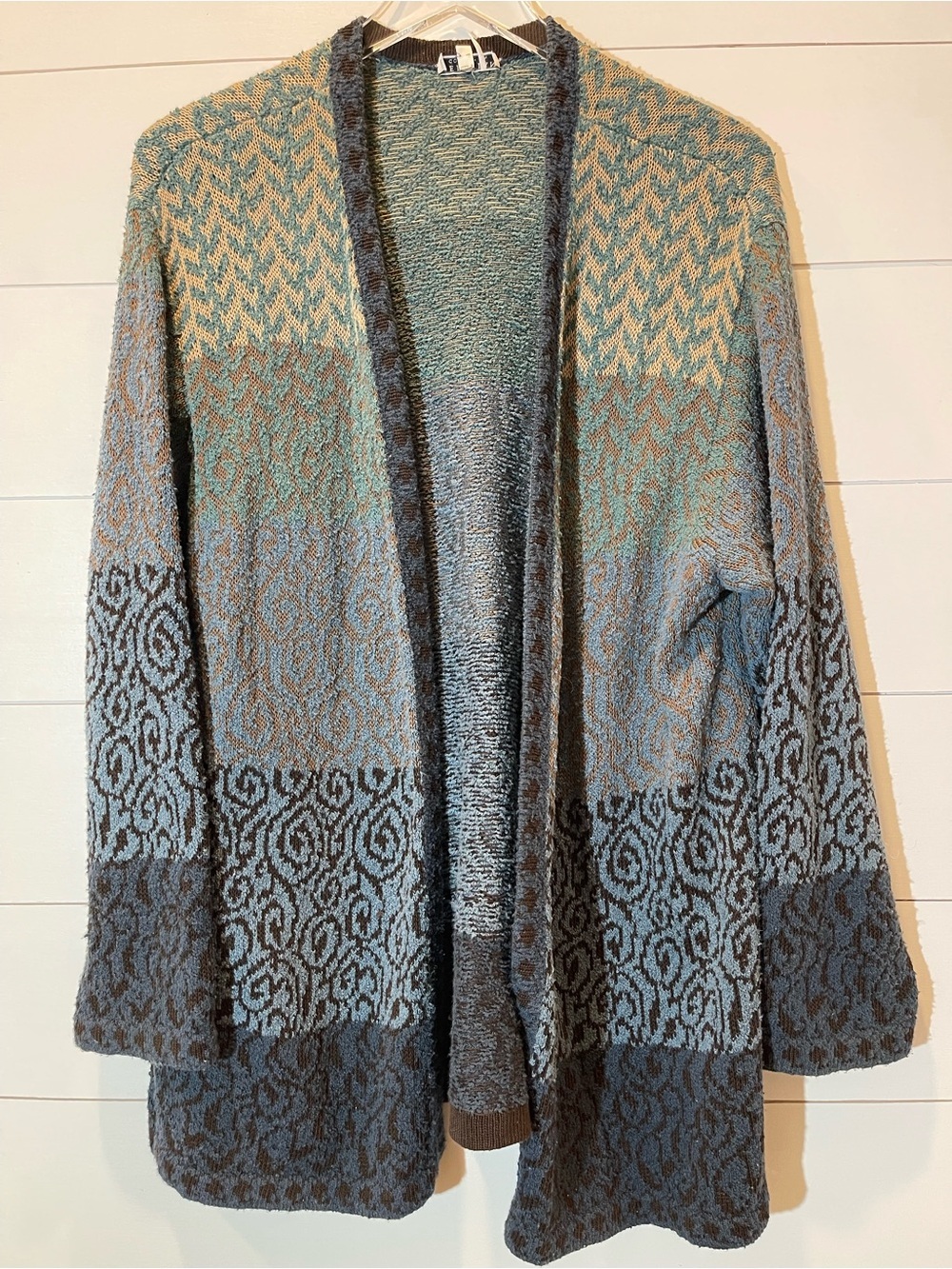 Peruvian Connection Open Front Patterned Cardigan Women’s Size XL